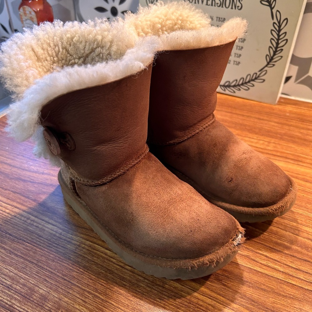 UGG Toddler Chestnut Shearling Button Booties